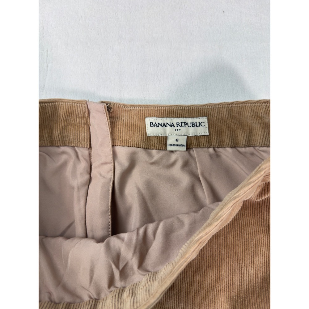 Banana Republic Tan Corduroy Button Pocket Mini Skirt Size 8 Camel Brown - Picture 4 of 5